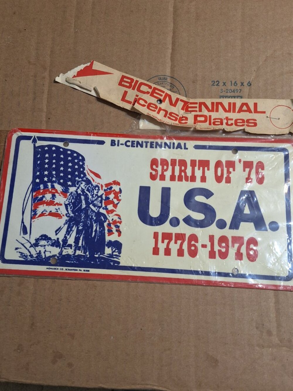 Spirit of '76 USA Bi-centennial license plate